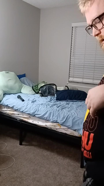 Submissive cub stripping down