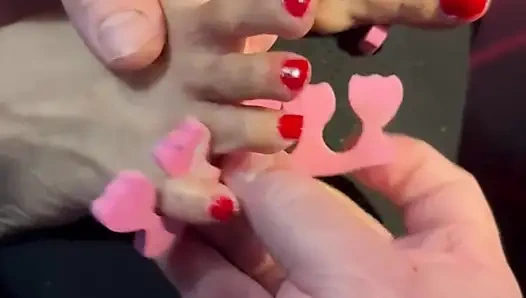 Painting her 4.5 Size feet