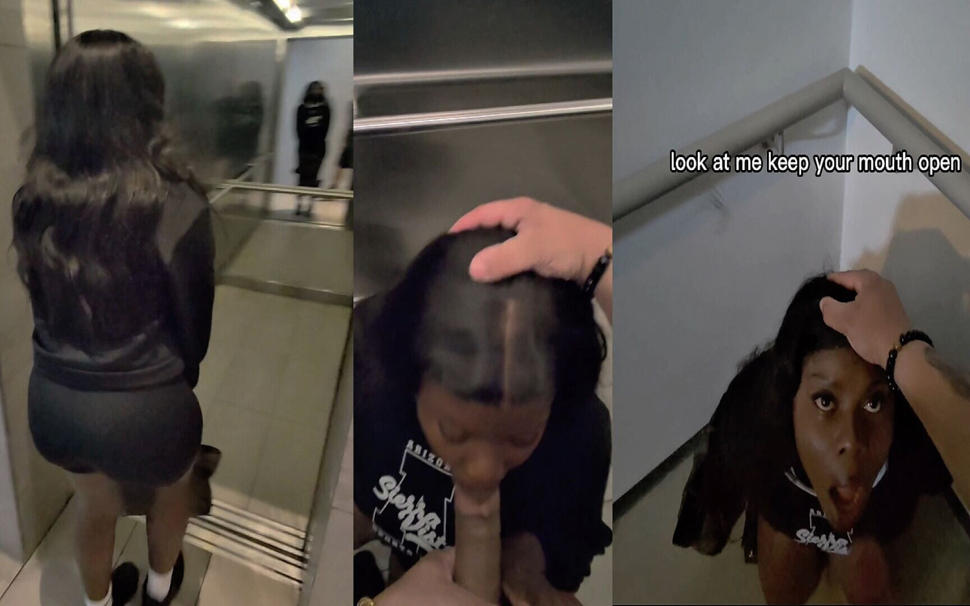 O fată timidă este convinsă în lift să înghită sperma unui străin
