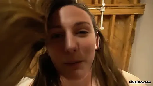 Nyepong kontol kecil dan ngentot posisi cowgirl - clara dee pov
