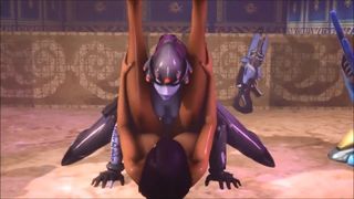 Futa widowmaker neukt Pharah (3d geanimeerd)