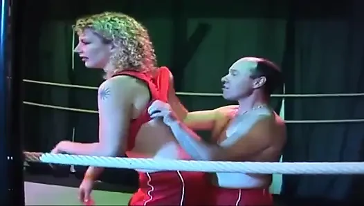 Blonde Mature Babe's Dripping Rosebud Gangbang in Wrestling Ring