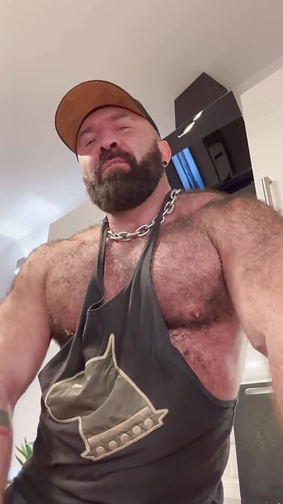 Gay Muscle Bear JOI - Feet Worship, Jockstrap Sniffing & Fleshlight Fuck with Huge Balls