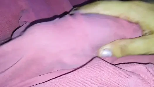 Horny in the middle of the night under the duvet wearing only underwear jerking off big thick cock