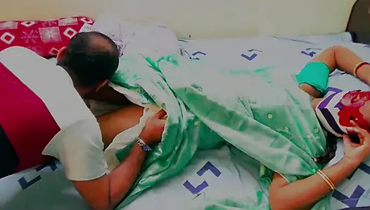Devar fucked his bhabi when she was taking rest on aBed.