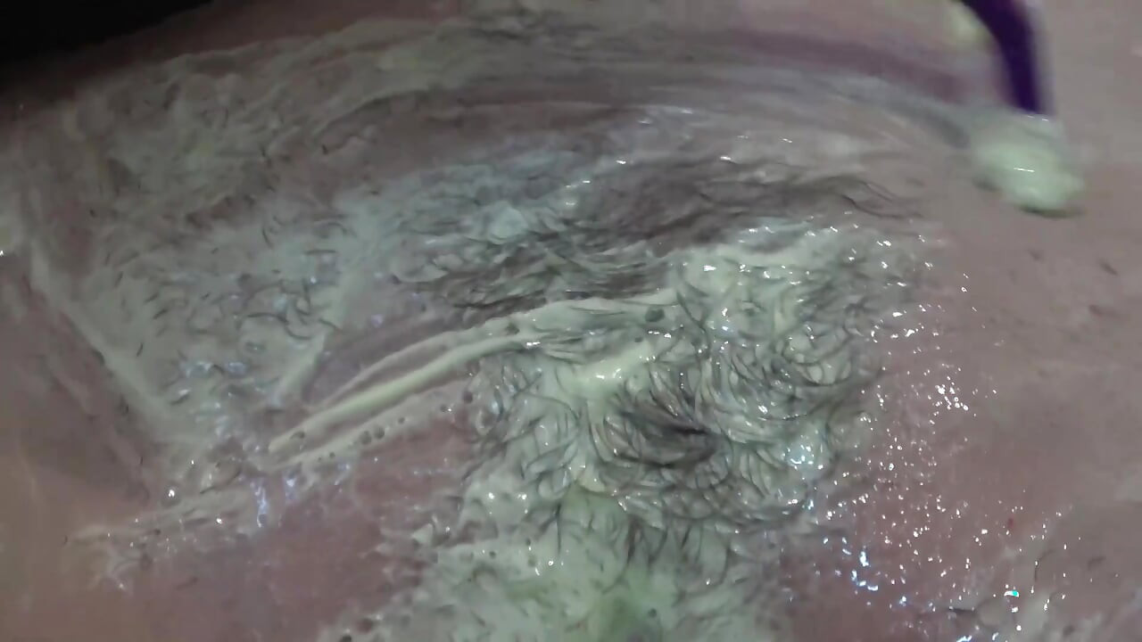 Shaving my cunt in stocking mask