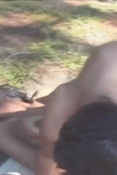 Sexy Latino transsexual fucks with her fucker outdoor