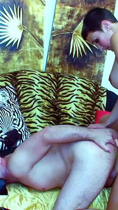 Short Hair Femdom Girlfriend Pegging and Rimming her own Boyfriend | Clip 3