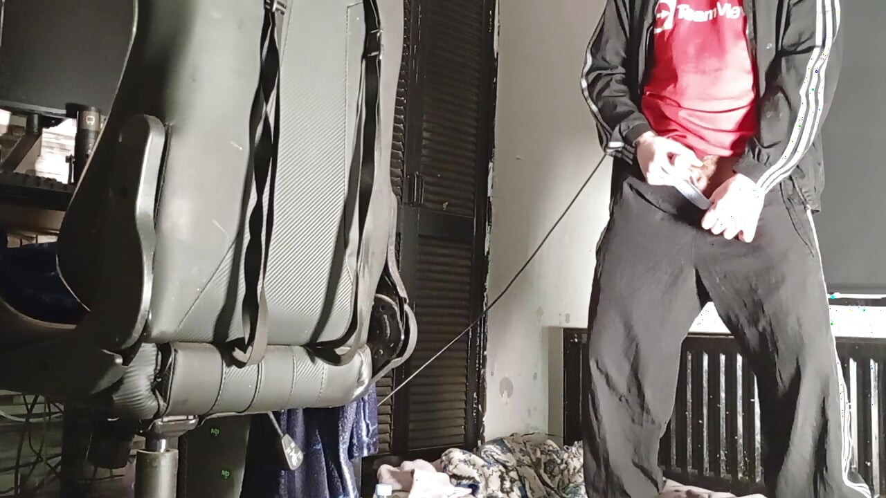 Young Boy Cumming In His Trackies Wearing Blue Briefs