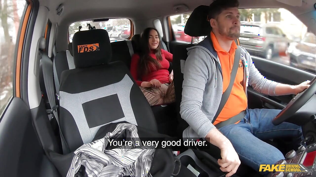 Fake Driving School - Nataly Gold Gets in the Car Without Wearing Any Panties