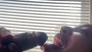 OMG MY STEPDAD HAVE A MORNING WOOD SLOPPY BLOWJOB STEPDAUGHTER DRAIN HIS DICK