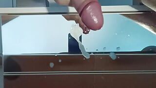 Handjob Cumshot in a Mirror POV