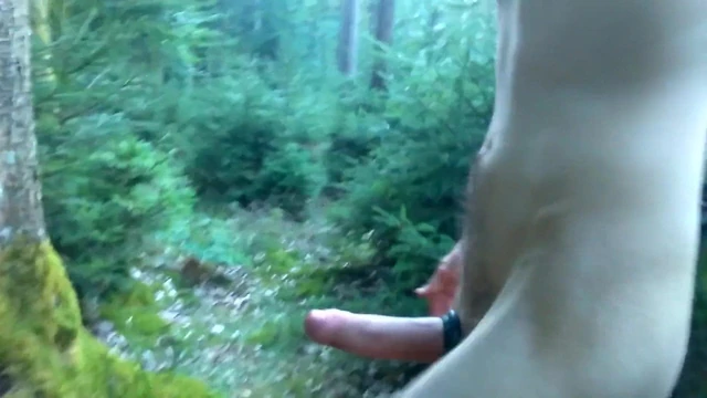 Wanking and edging in the woods