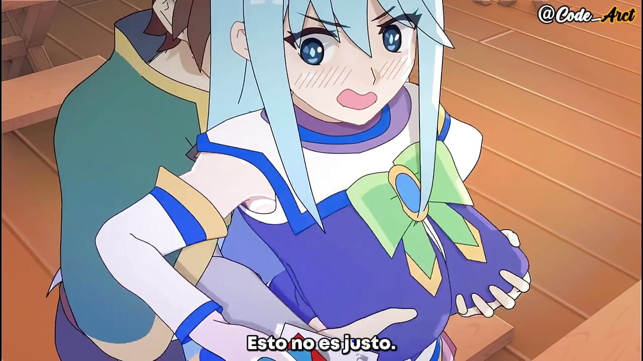 Aqua challenges kazuma and gets fucked