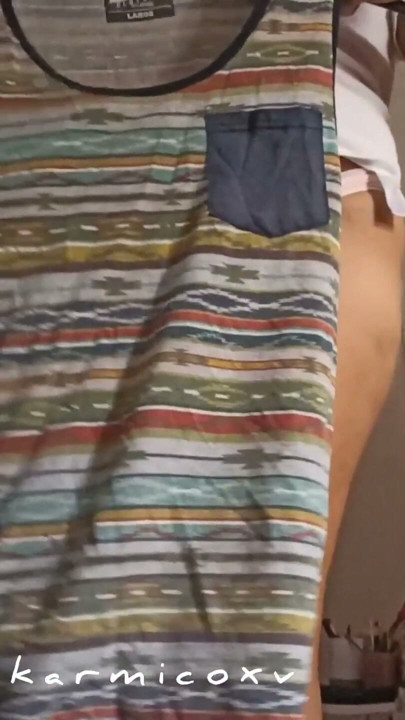 My pregnant hotwife shows her thong in the restroom | Clip 1