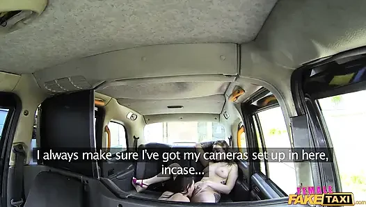 Female Fake Taxi - Lesbian Stripper Pussy Eating Session in Cab