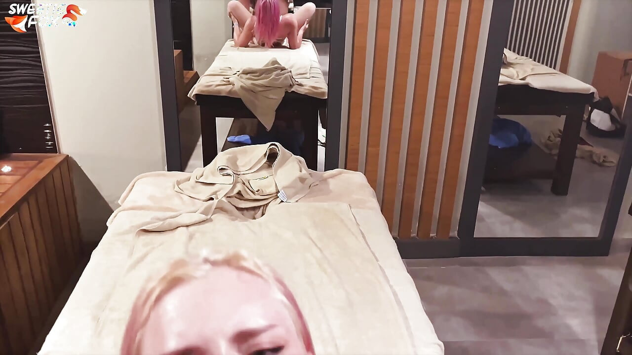 Masseuse Deep Sucking Cock Muscular Guy and Fucking - Cum Mouth