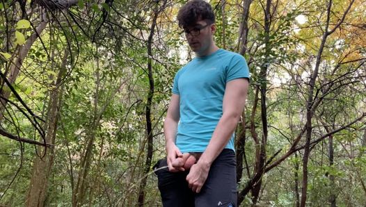 Guy Pissing in the Woods