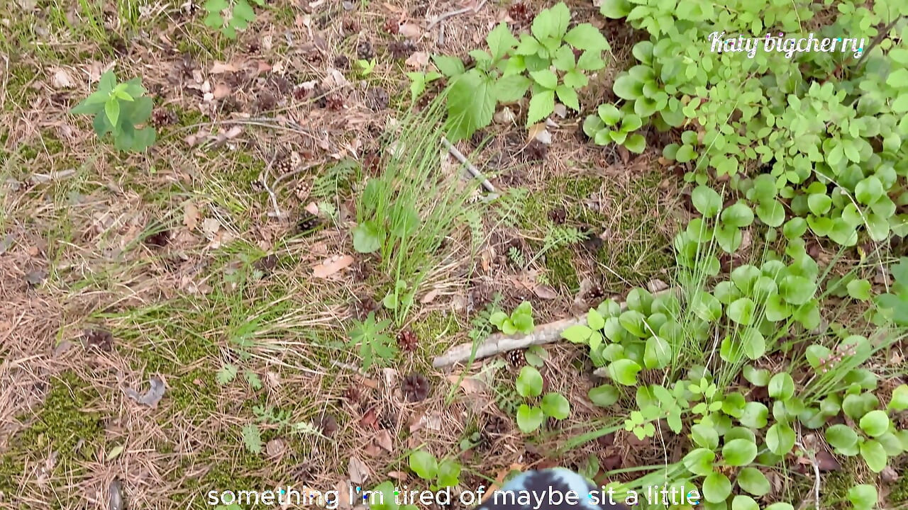 Big-boobed girl got lost in the woods, but found a dick in outdoor