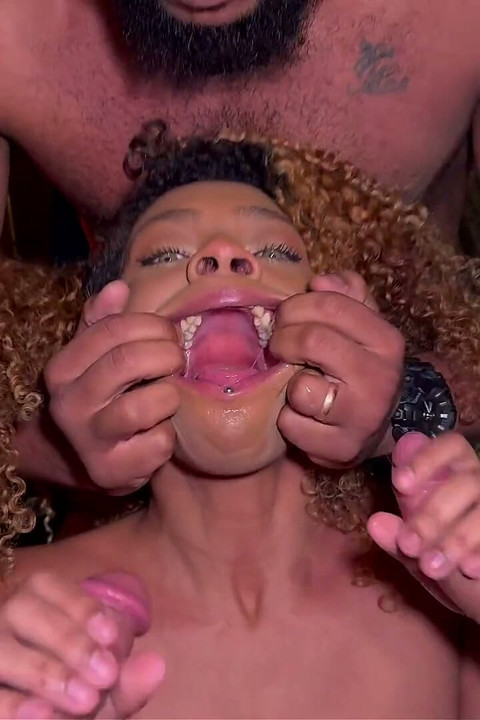 In the Middle of Three: a Breathtaking Gangbang!