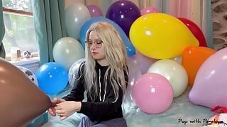 Blowing up over 25 Balloons then Nail Popping them All!