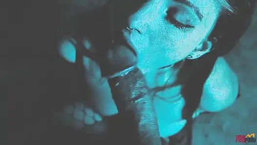 Trapped Slut pushed to Strip and Suck off Captor
