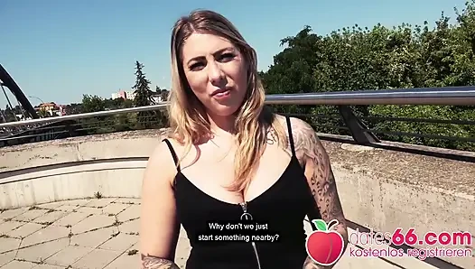 Highway Public Sex with Blonde Curvy Slut
