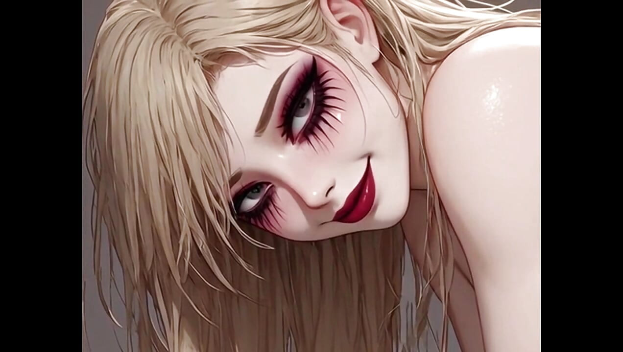 Beautiful AI Anime Blond shows off her assets