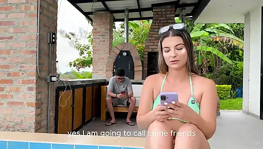 MY STEPSISTER WITH THE PERFECT ASS, SUCKS MY COCK AFTER OUR FIGHT IN THE MIDDLE OF A WALK