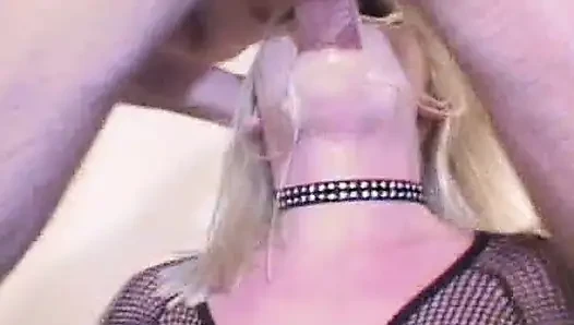 Hardcore Face Fucking Session with French Blondie
