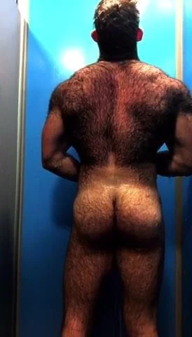 Hairy male shower