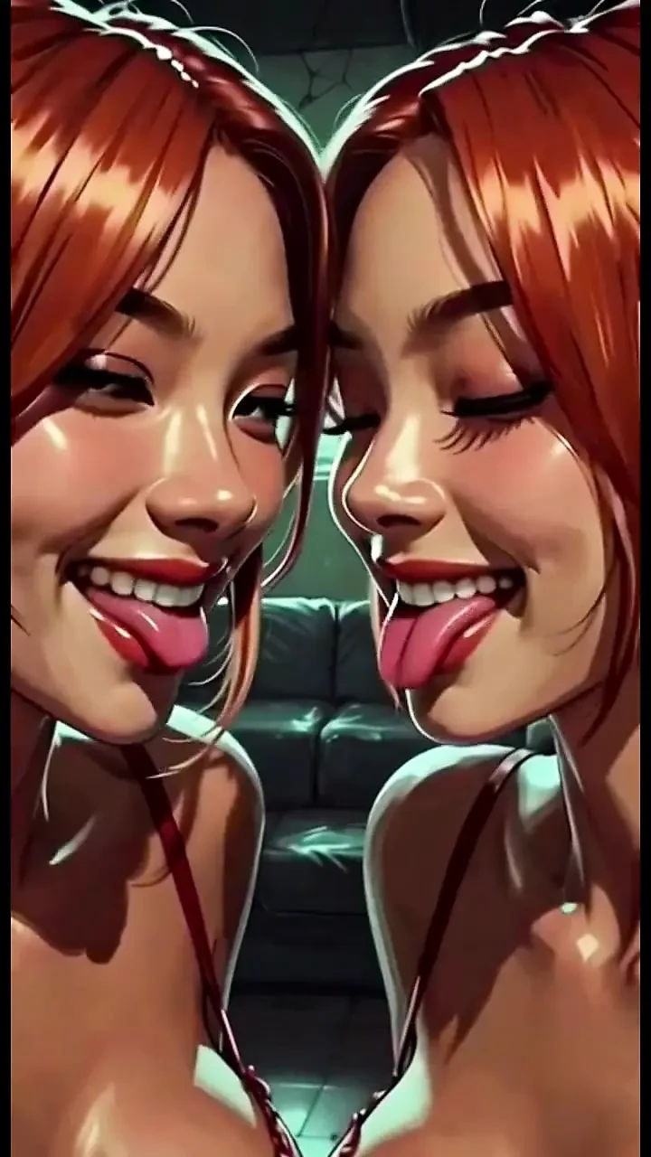 Cute Lesbians Tongue and Kiss Fetish, Ai Animation