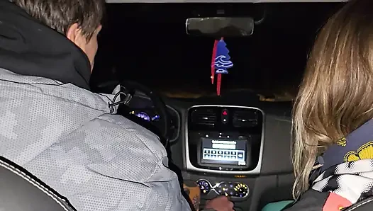 A double blowjob in my friend's car DIRTY MORBID GIRLS