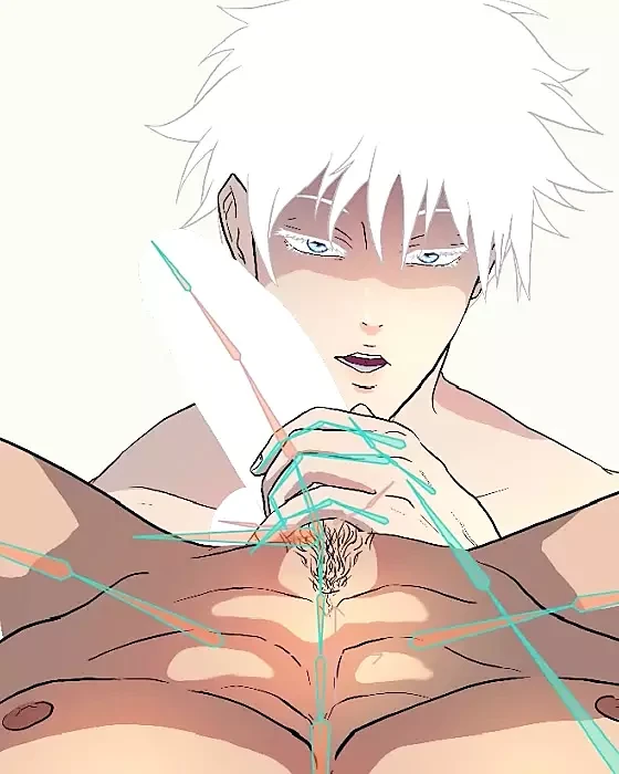 ANIMATED WIP - Satoru Gojo plays with Toji's big dick