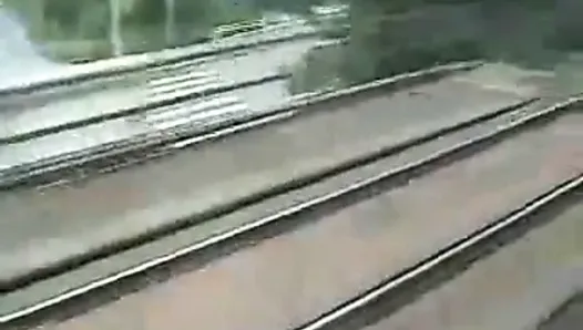 Sucking cock in the train