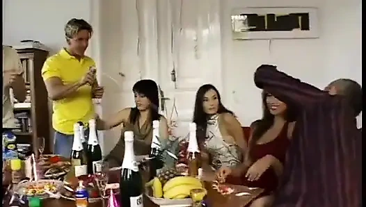 College girls in an orgy getting fucked in every hole