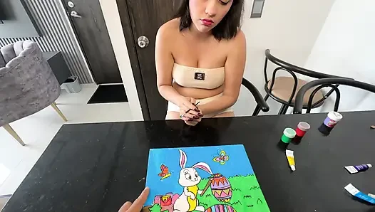 Horny Stepdad Reprimands His Small Ass Stepdaughter with a Hard Fuck.