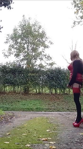 Epic moment from "Crossdressing Fun by the Roadside"