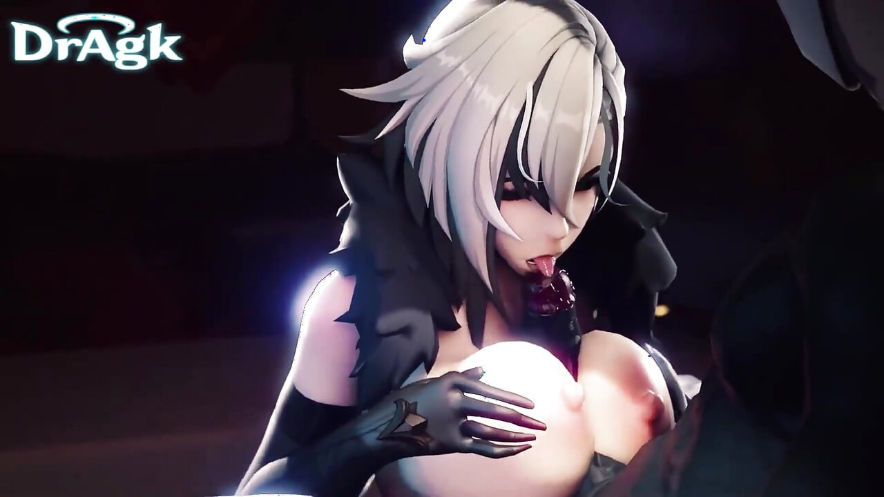 Η Arlecchino γαμάει έναν μεγάλο πούτσο Hilichurl με τα τεράστια βυζιά της 3D Paizuri Animation Genshin Impact