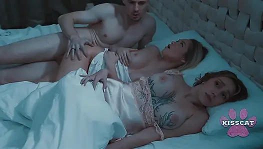 Will Step Dad Fuck and Cum Inside Step Daughter Jessie Ames in Share Bed While Step Mom?