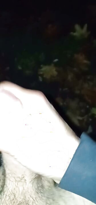 Masturbating outside on a bench