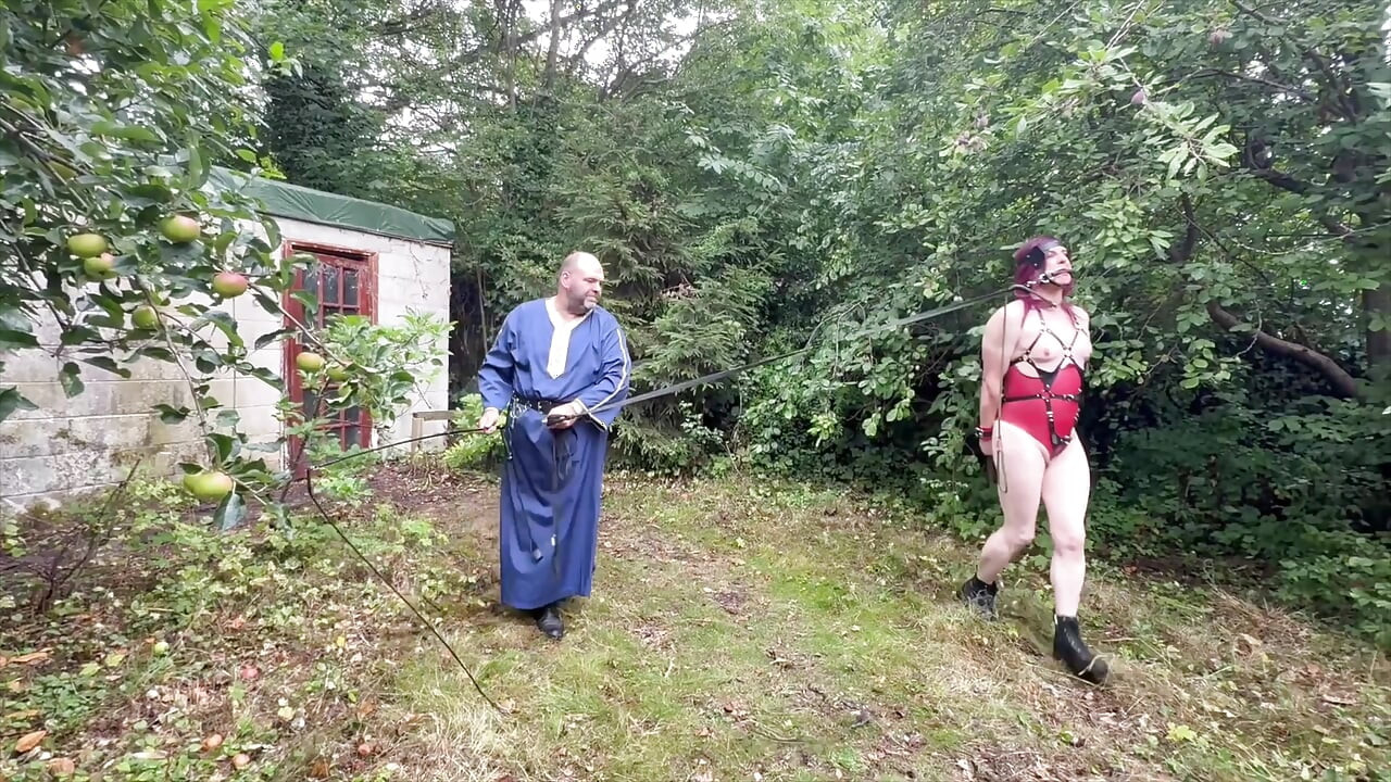 Part 2: Lanista Bear takes his pony Allegro for training in the garden.