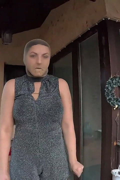 Risky Trip in Full Pantyhose Encasement Nylon Doll in the Car Ep. 336