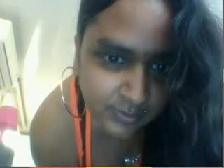 Indian aunty plays on webcam