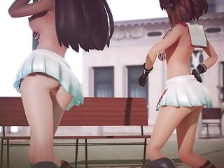 MMD R-18, anime, des filles dansent sexy (clip 39)