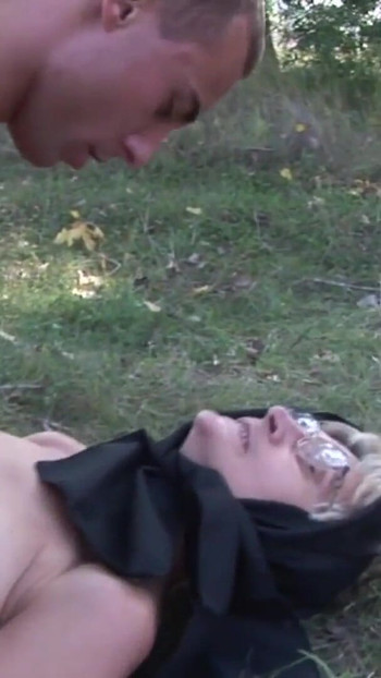 Captivating moment from "Old Granny wants to be fucked hard outside and sucks my cock in public"