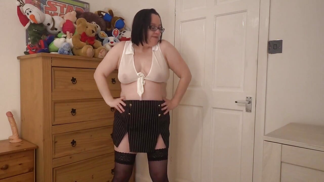 Secretary in Miniskirt Striptease