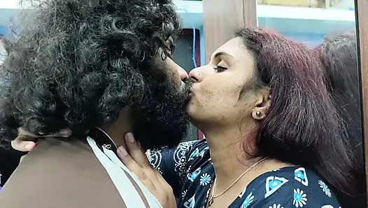 Neck kiss with lip lock in nighty
