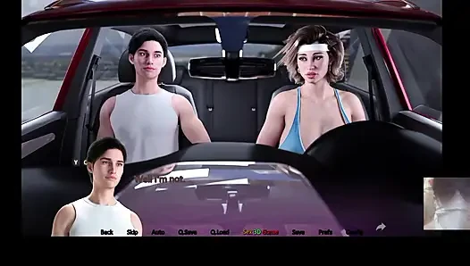 Step-Sis almost caught us!! MILF Step-Mom gave me a blowjob in the car and eats my load.