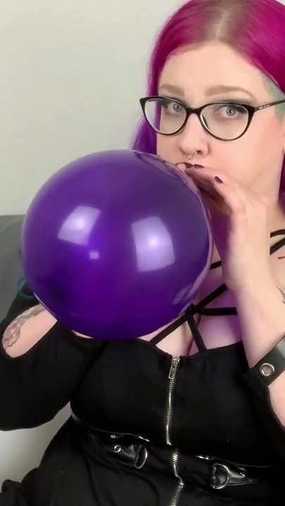 Iconic moment from "Balloon : Blow to Pop with German Goth Abby Strange - Looner"